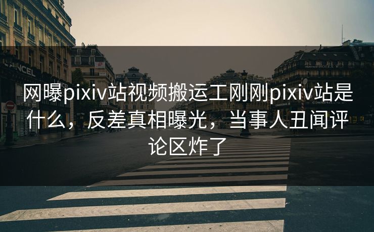 网曝pixiv站视频搬运工刚刚pixiv站是什么，反差真相曝光，当事人丑闻评论区炸了