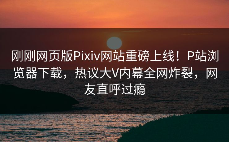 刚刚网页版Pixiv网站重磅上线！P站浏览器下载，热议大V内幕全网炸裂，网友直呼过瘾