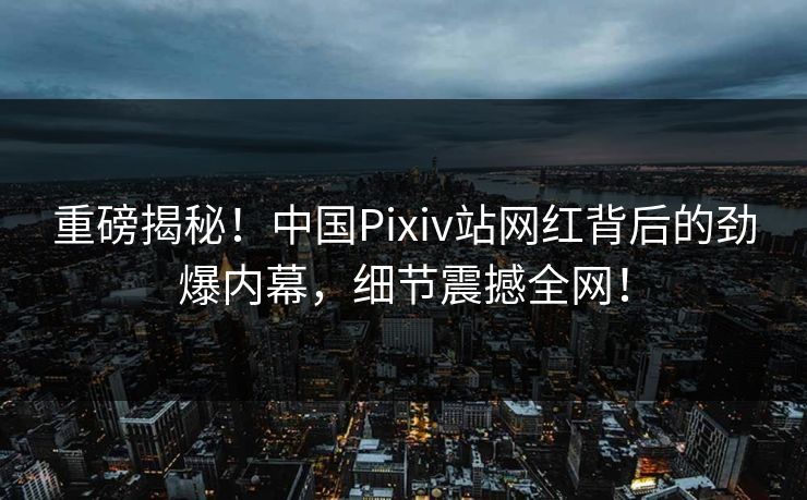重磅揭秘！中国Pixiv站网红背后的劲爆内幕，细节震撼全网！