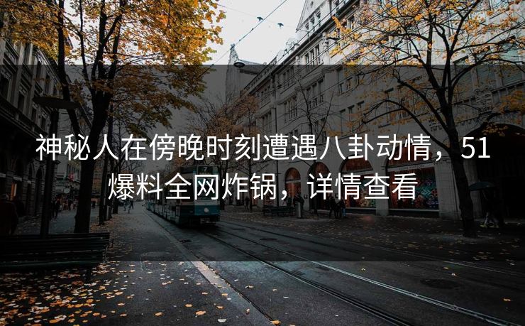 神秘人在傍晚时刻遭遇八卦动情，51爆料全网炸锅，详情查看
