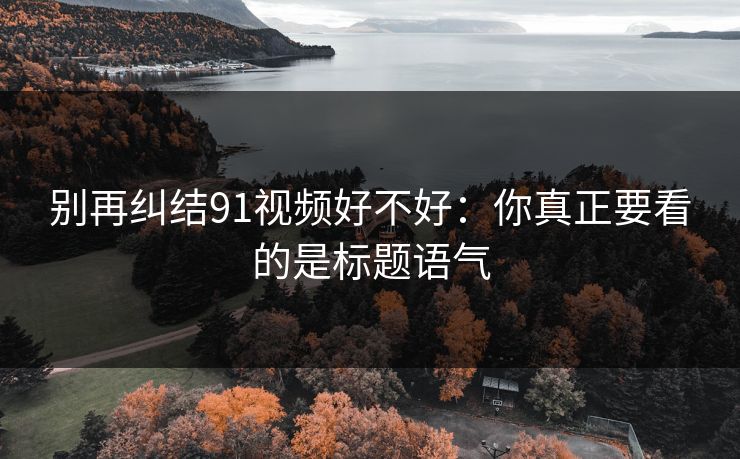 别再纠结91视频好不好：你真正要看的是标题语气